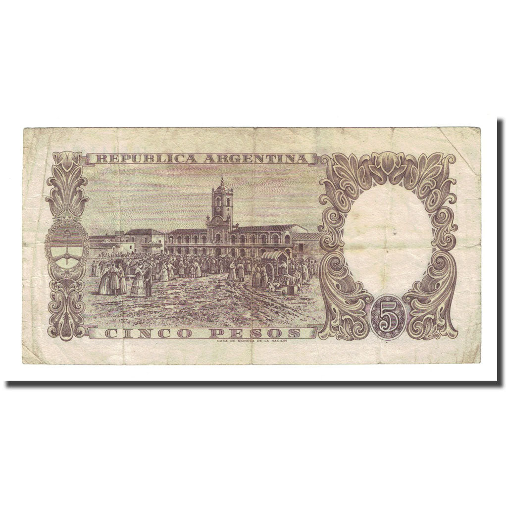 Banknote, Argentina, 5 Pesos, undated (1960-62), KM:275a, VF(20-25)
