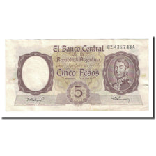Billet, Argentine, 5 Pesos, undated (1960-62), KM:275a, TTB