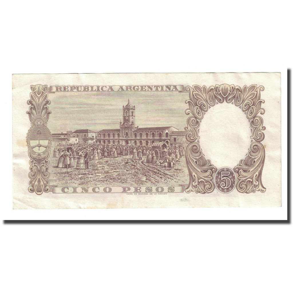 Banknote, Argentina, 5 Pesos, undated (1960-62), KM:275a, EF(40-45)