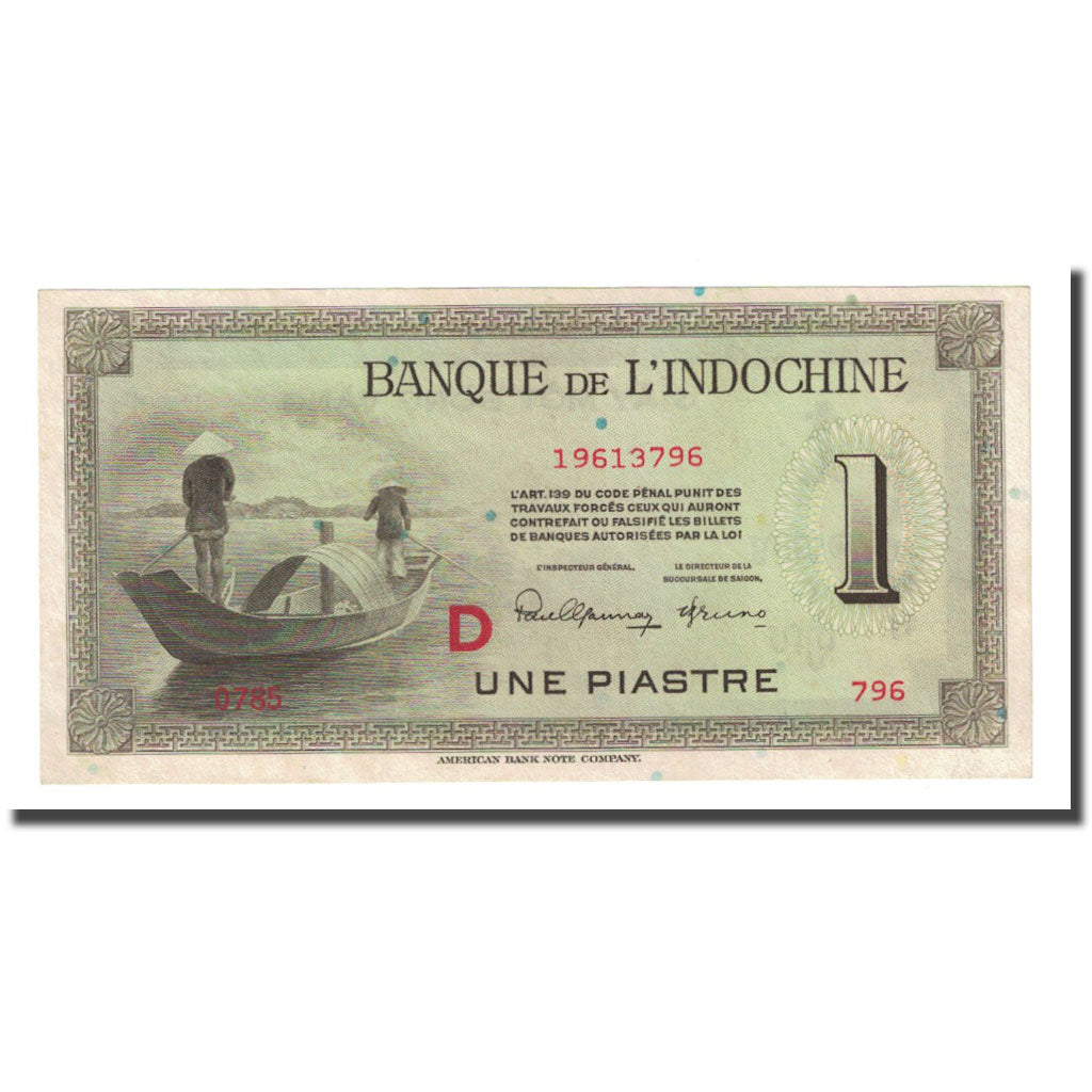 Banconote, INDOCINA FRANCESE, 1 Piastre, undated (1945), KM:76b, BB