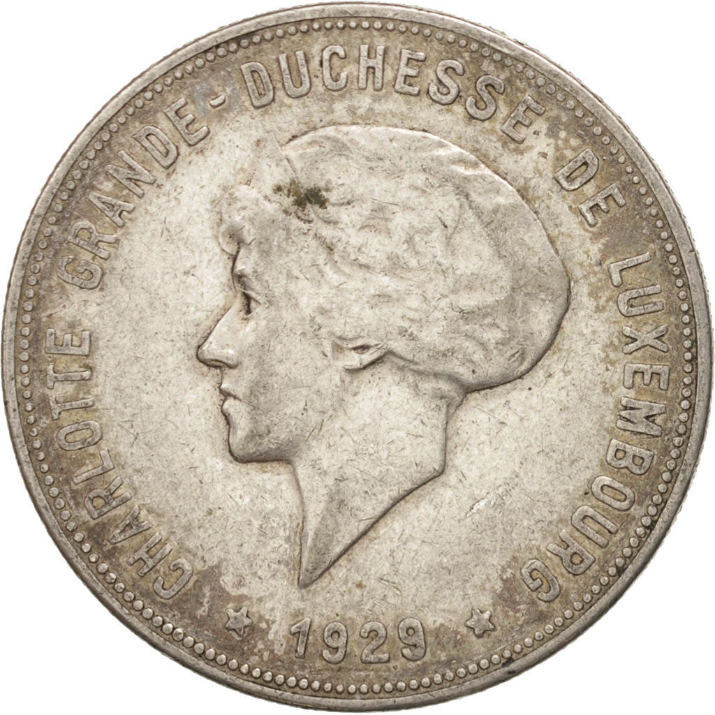 Luxembourg, Charlotte, 10 Francs, 1929, EF(40-45), Silver, KM:39