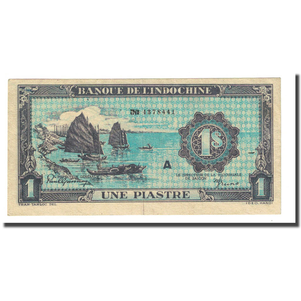 Banknote, FRENCH INDO-CHINA, 1 Piastre, Undated (1942-45), KM:59a, EF(40-45)