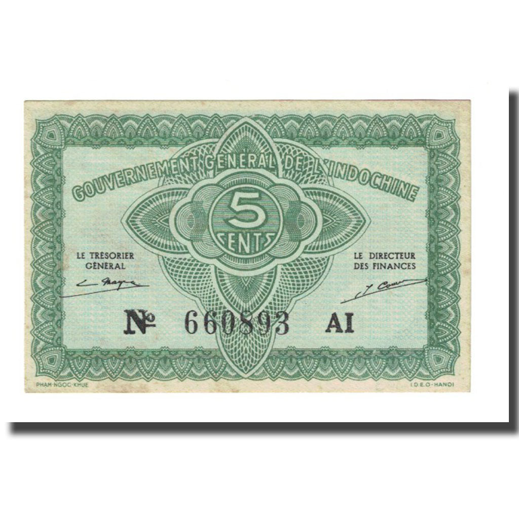 Banknote, FRENCH INDO-CHINA, 5 Cents, Undated (1942), KM:88a, EF(40-45)