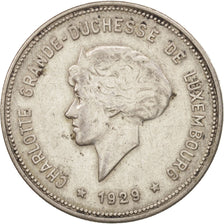 Luxembourg, Charlotte, 5 Francs, 1929, EF(40-45), Silver, KM:38