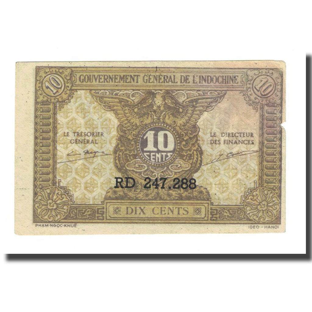 Banknote, FRENCH INDO-CHINA, 10 Cents, Undated (1942), KM:89a, VF(20-25)