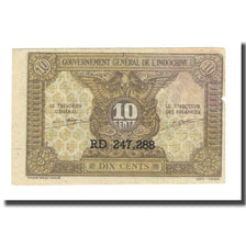 Banknot, FRANCUSKIE INDOCHINY, 10 Cents, Undated (1942), KM:89a, VF(20-25)