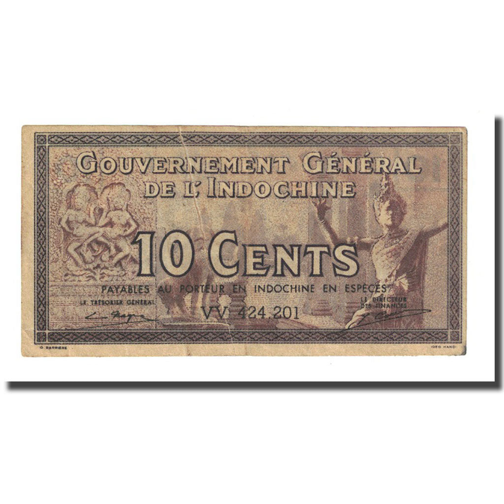 Banknote, FRENCH INDO-CHINA, 10 Cents, Undated (1939), KM:85e, VF(20-25)