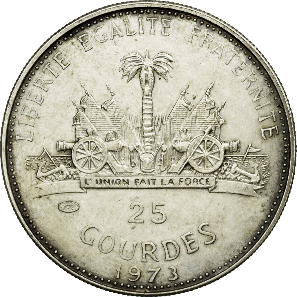 Coin, Haiti, 25 Gourdes, 1973, AU(50-53), Silver, KM:103