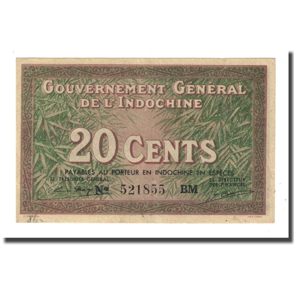 Banknote, FRENCH INDO-CHINA, 20 Cents, Undated (1939), KM:86d, AU(55-58)