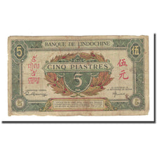 Banknote, FRENCH INDO-CHINA, 5 Piastres, Undated (1942-45), KM:61, VF(20-25)