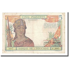 Banknote, FRENCH INDO-CHINA, 5 Piastres, Undated (1946), KM:55c, EF(40-45)