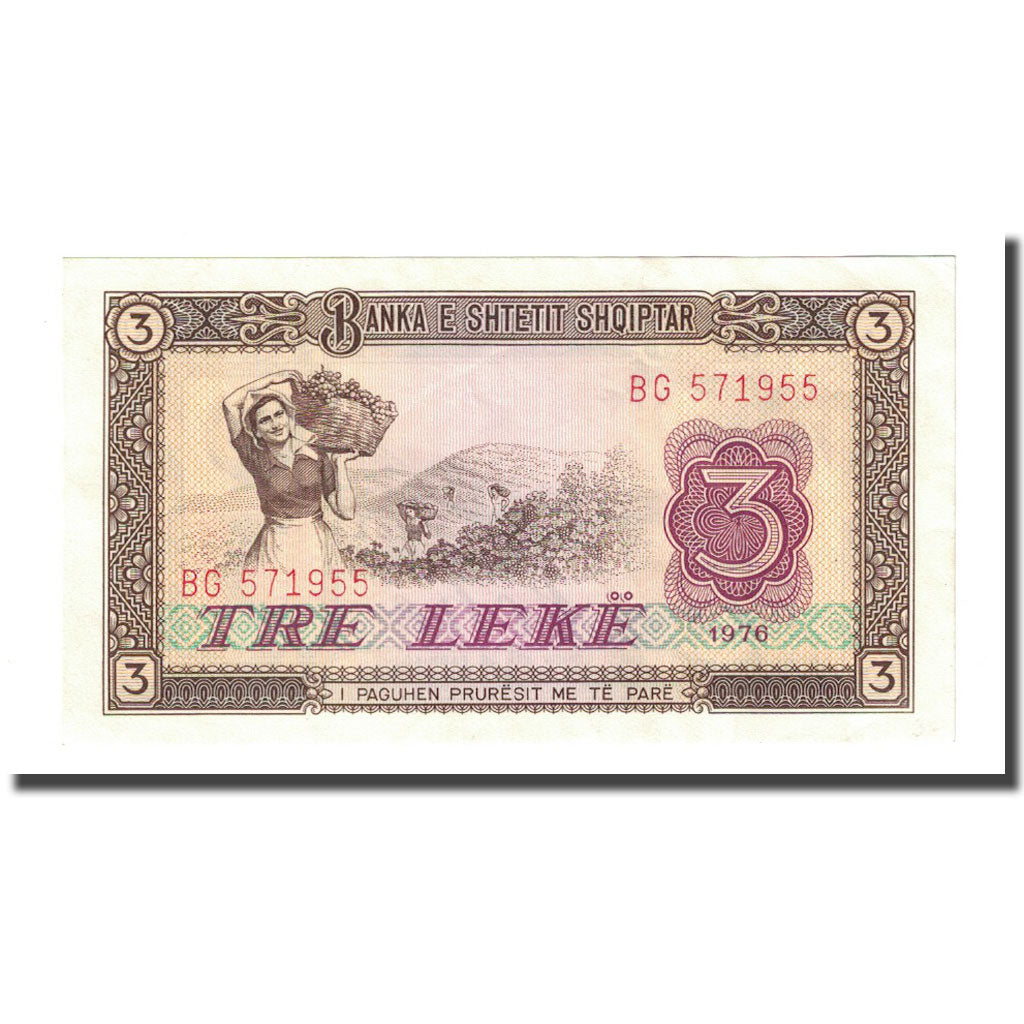 Banknote, Albania, 3 Lekë, 1976, KM:41a, UNC(65-70)