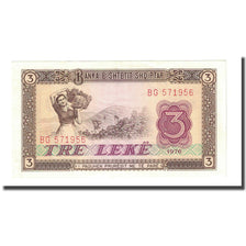 Geldschein, Albania, 3 Lekë, 1976, KM:41a, UNZ