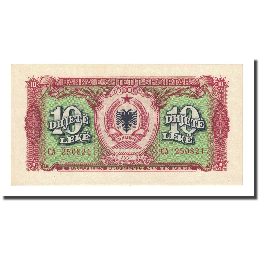 Banknote, Albania, 10 Lekë, 1957, KM:28a, UNC(63)