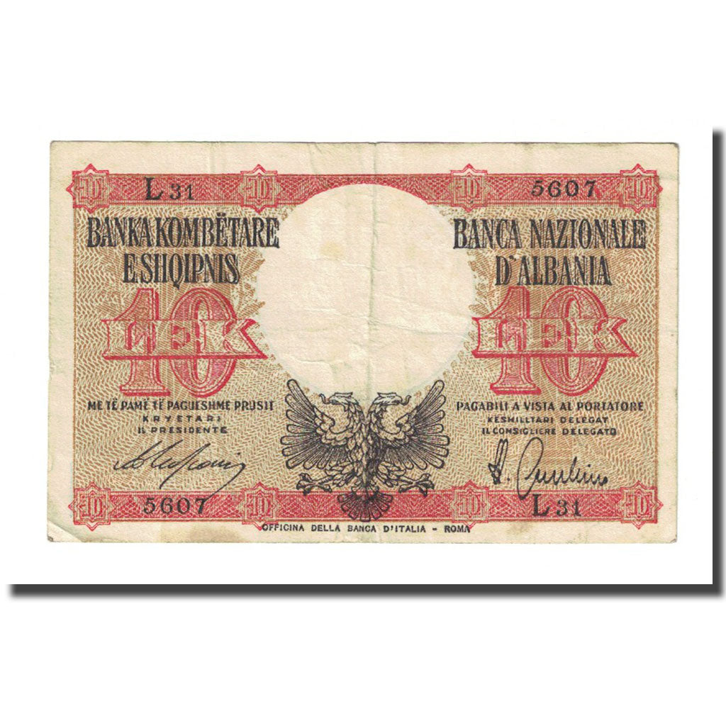 Banknote, Albania, 10 Lek, Undated (1940), KM:11, F(12-15)
