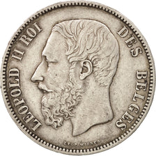 Belgium, Leopold II, 5 Francs, 5 Frank, 1875, EF(40-45), Silver, KM:24