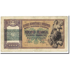 Biljet, Albanië, 100 Franga, undated (1945), KM:14, B+