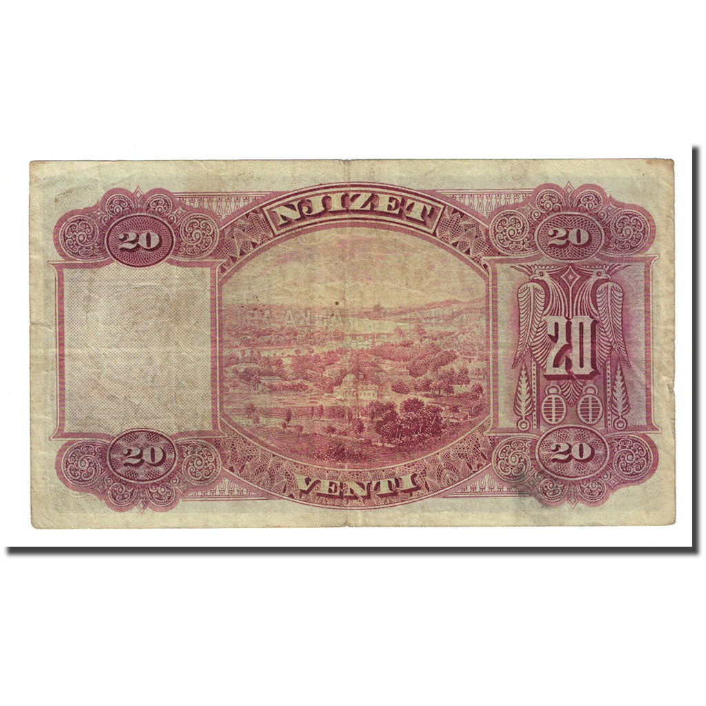 Banknote, Albania, 20 Franka Ari, Undated (1926), KM:3a, VF(30-35)