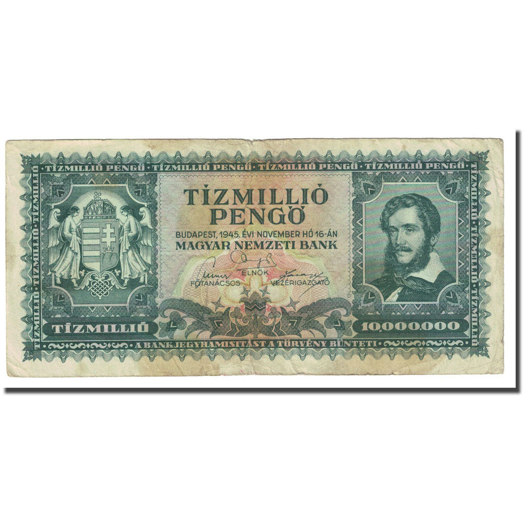 Billet, Hongrie, 10,000,000 Pengö, 1945-11-16, KM:123, B+