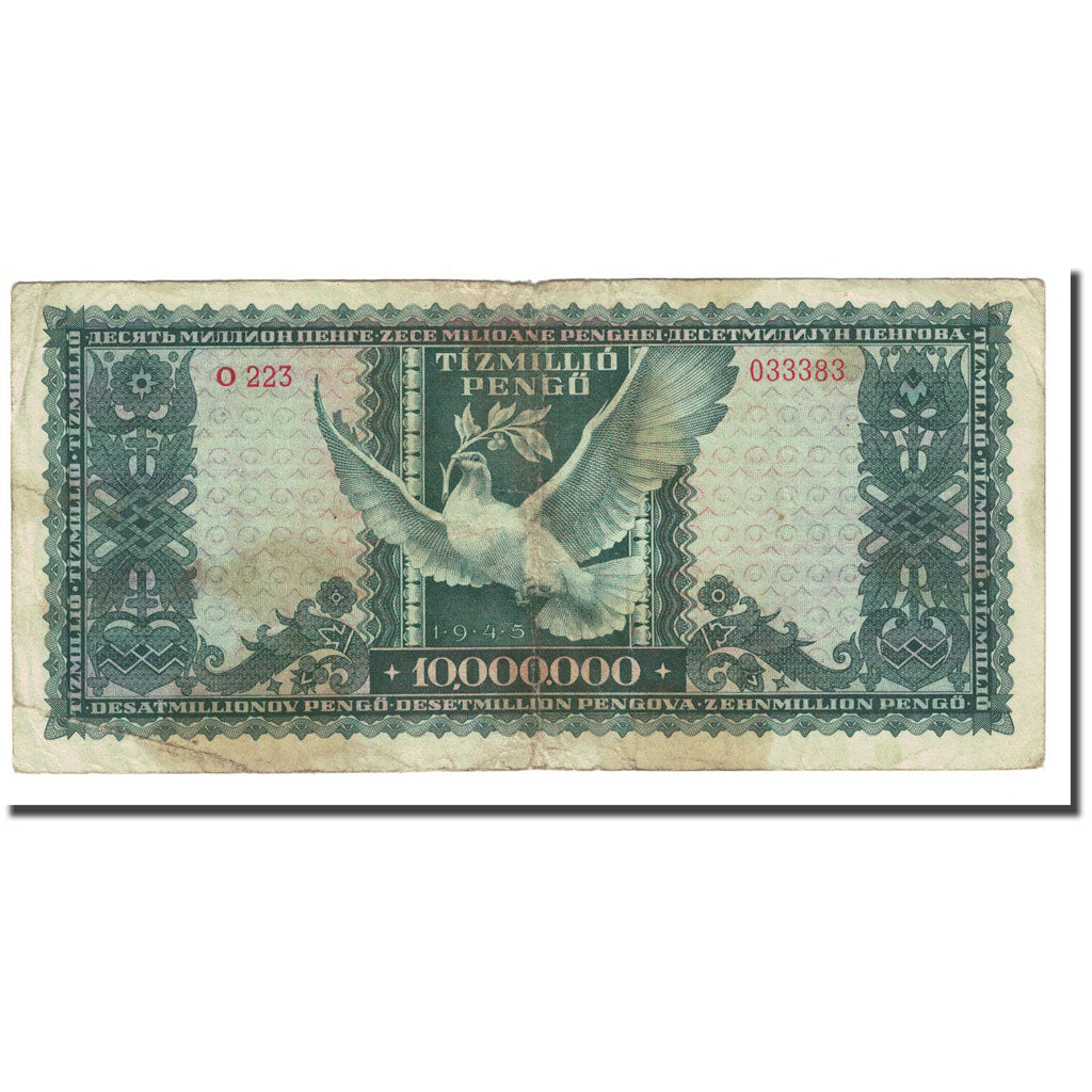Billet, Hongrie, 10,000,000 Pengö, 1945-11-16, KM:123, B+