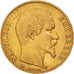 France, Napoleon III, 20 Francs, 1858, Strasbourg,EF(40-45),KM 781.2,Gadoury1061
