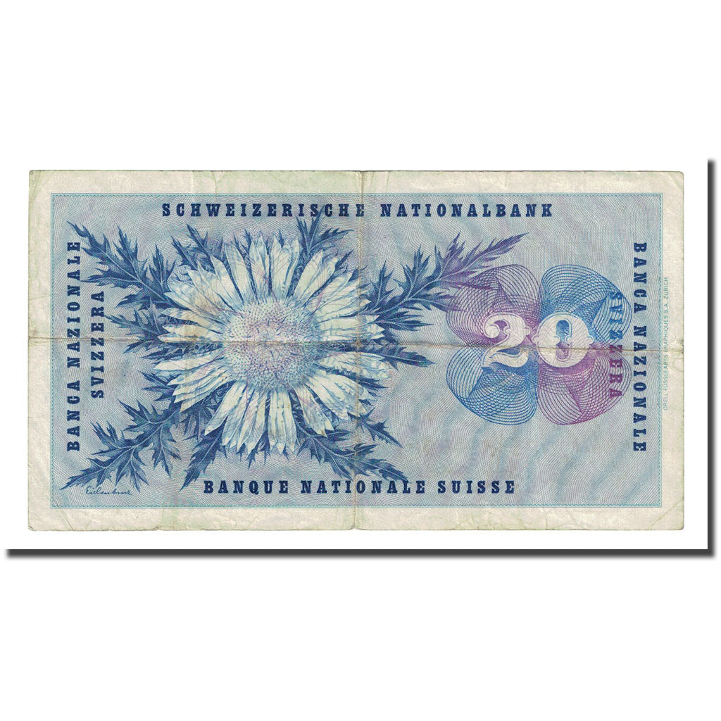 Banknote, Switzerland, 20 Franken, KM:46g, F(12-15)