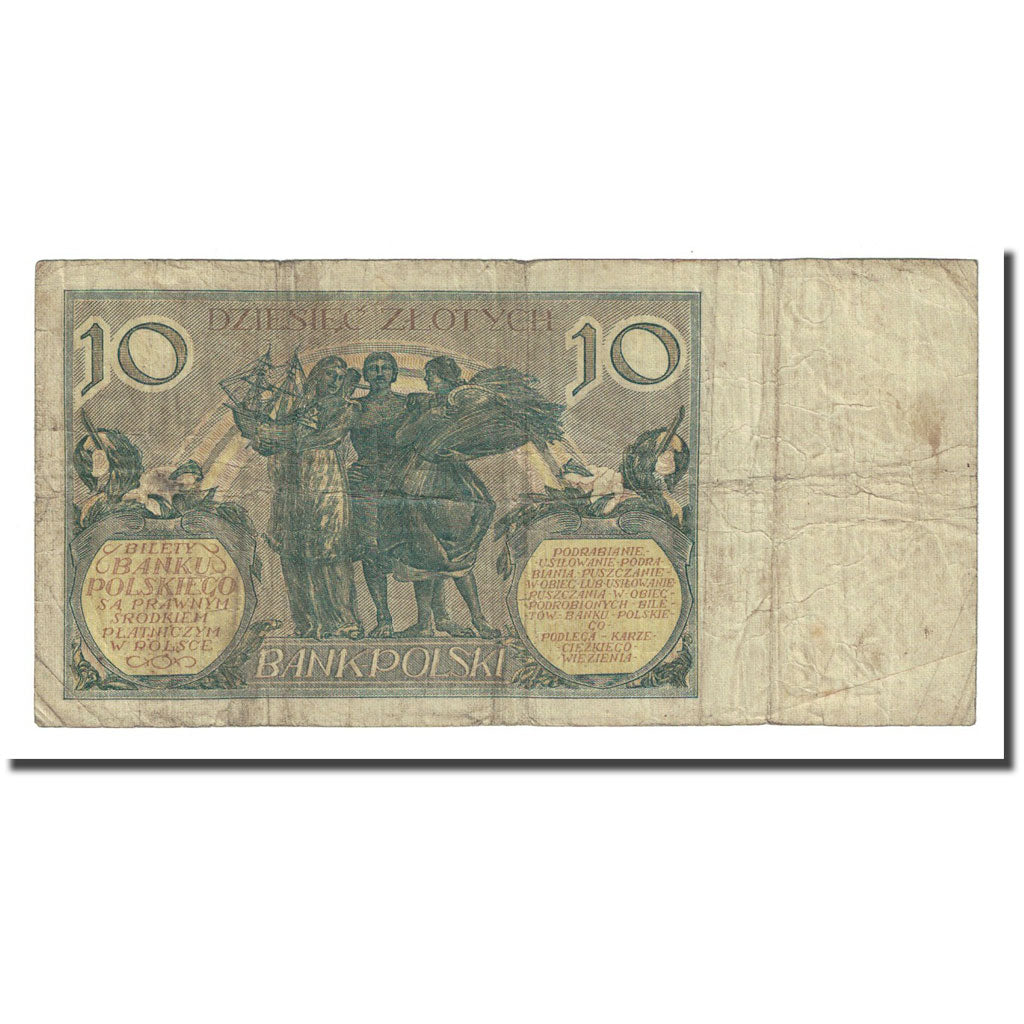 Banknote, Poland, 10 Zlotych, 1929-07-20, KM:69, F(12-15)