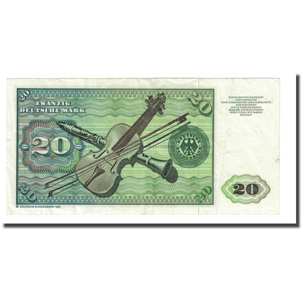 Billet, République fédérale allemande, 20 Deutsche Mark, 1980-01-02, KM:32d