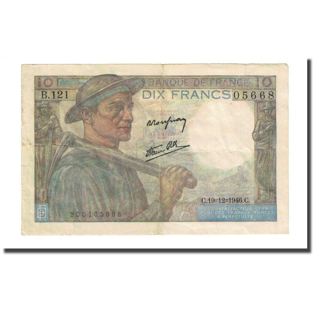 Francia, 10 Francs, 1946-12-19, BC+, Fayette:8.16, KM:99e