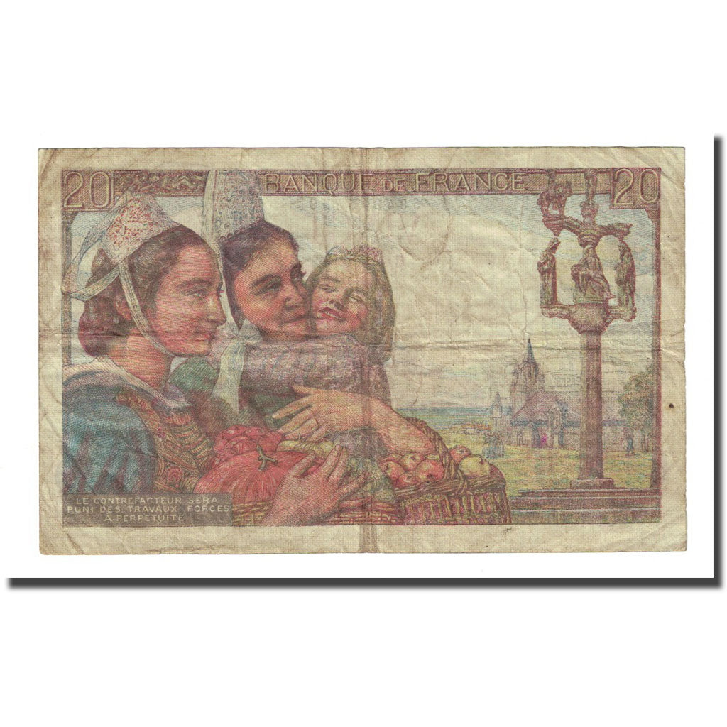 Frankrijk, 20 Francs, 1949-11-03, B+, Fayette:13.16, KM:100c