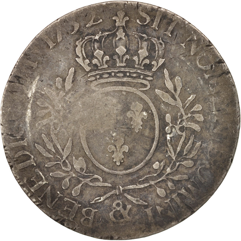 France, Louis XV, Écu aux branches d'olivier, 1732,Aix,F(12-15),Silver,KM 486.27