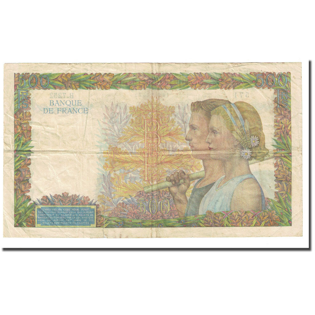 France, 500 Francs, 500 F 1940-1944 ''La Paix'', 1942-10-15, VF(20-25)