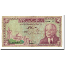 Banknote, Tunisia, 5 Dinars, 1965-06-01, KM:64a, F(12-15)