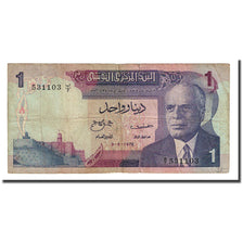 Banknote, Tunisia, 1 Dinar, 1972-08-03, KM:67a, VF(20-25)