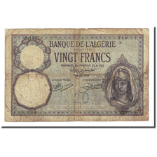 Banknote, Algeria, 20 Francs, 1921-10-10, KM:78a, VG(8-10)