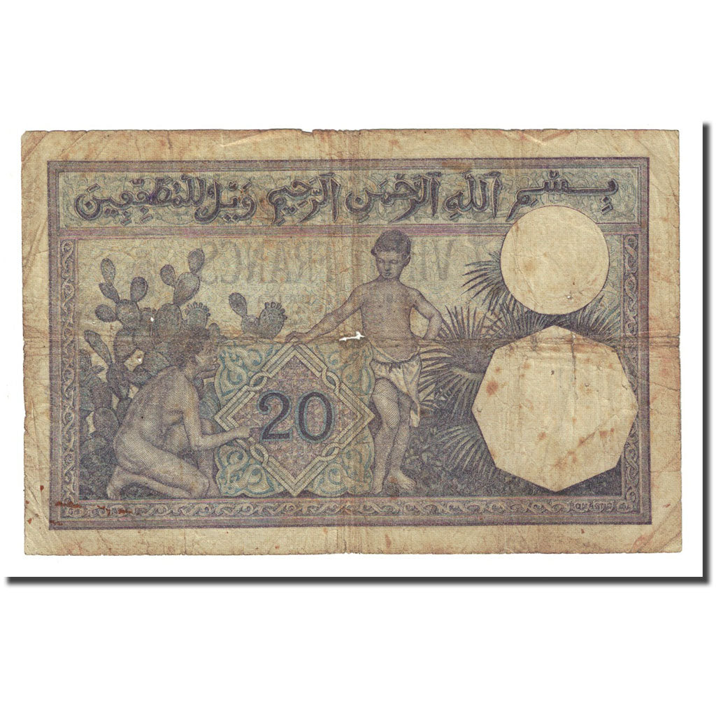 Banknote, Algeria, 20 Francs, 1921-10-10, KM:78a, VG(8-10)