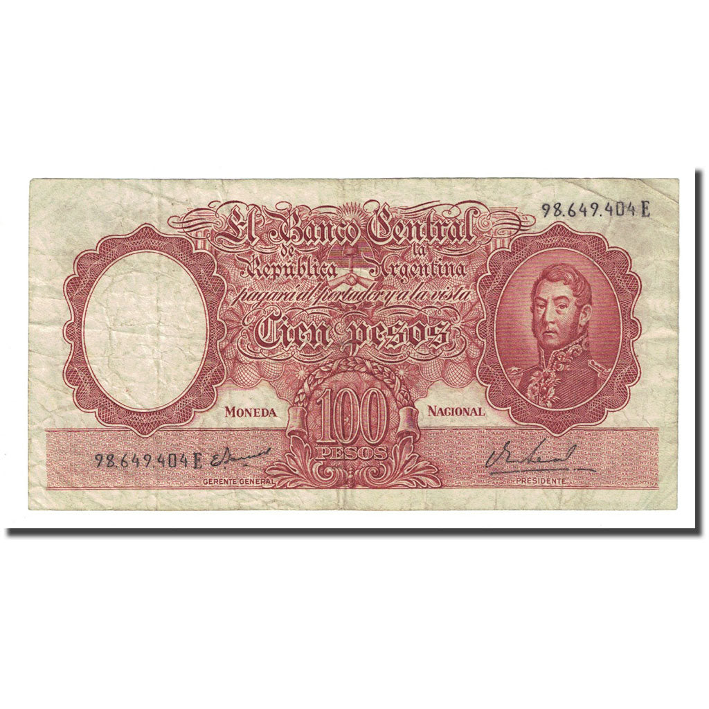 Banknote, Argentina, 100 Pesos, undated (1967-69), KM:277, VF(20-25)