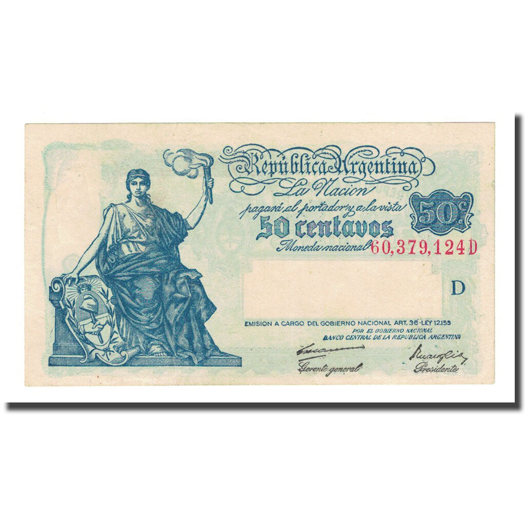 Banknote, Argentina, 50 Centavos, Undated (1942-48), KM:250a, UNC(63)