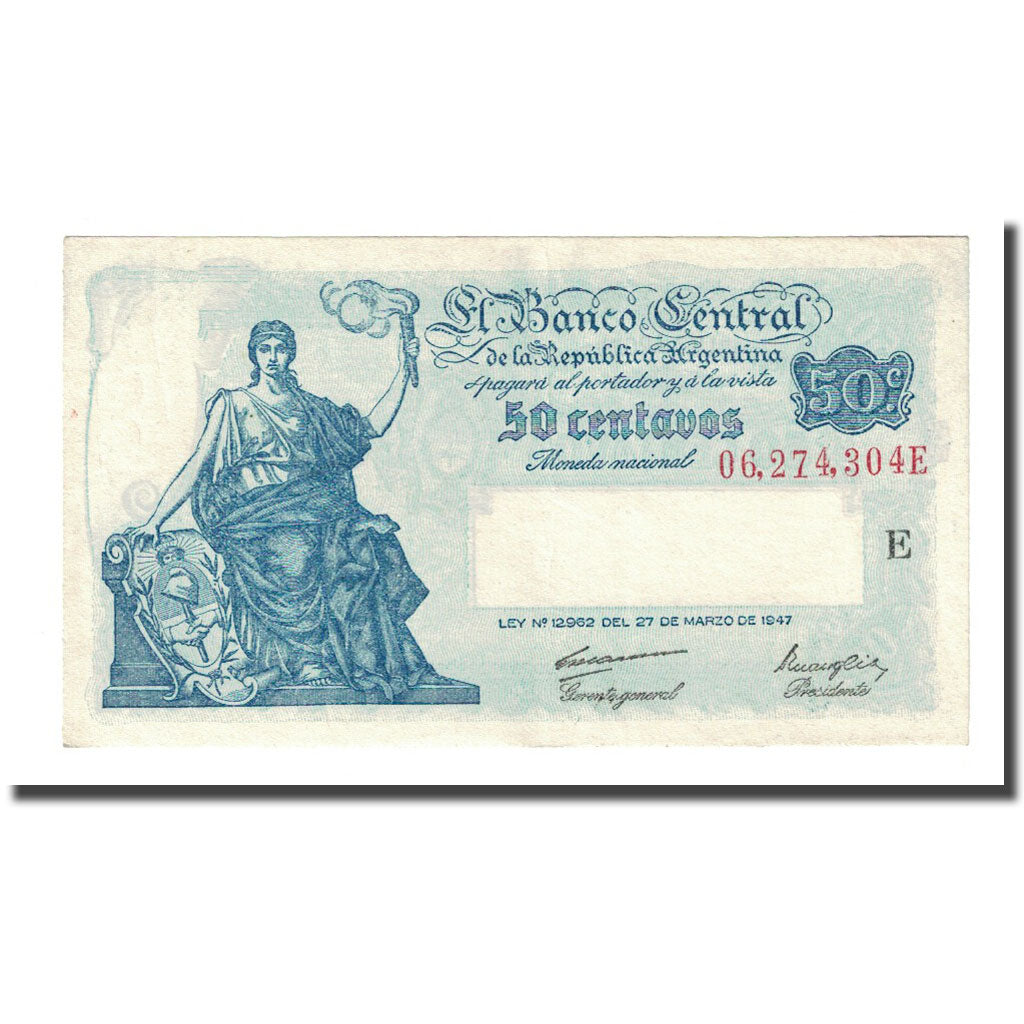 Billete, 50 Centavos, L.1947, Argentina, KM:256, SC