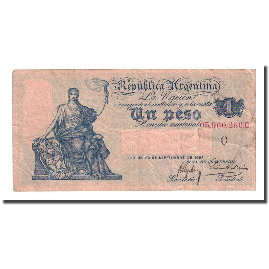 Banknote, Argentina, 1 Peso, UNDATED (1908-1935), KM:243a, VF(20-25)