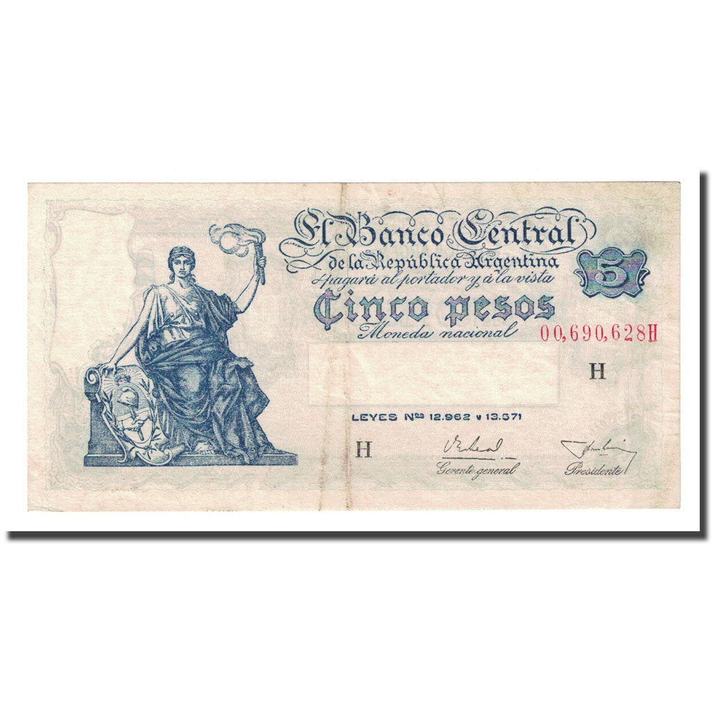 Banknote, Argentina, 5 Pesos, Undated (1951-59), KM:264x, VF(20-25)