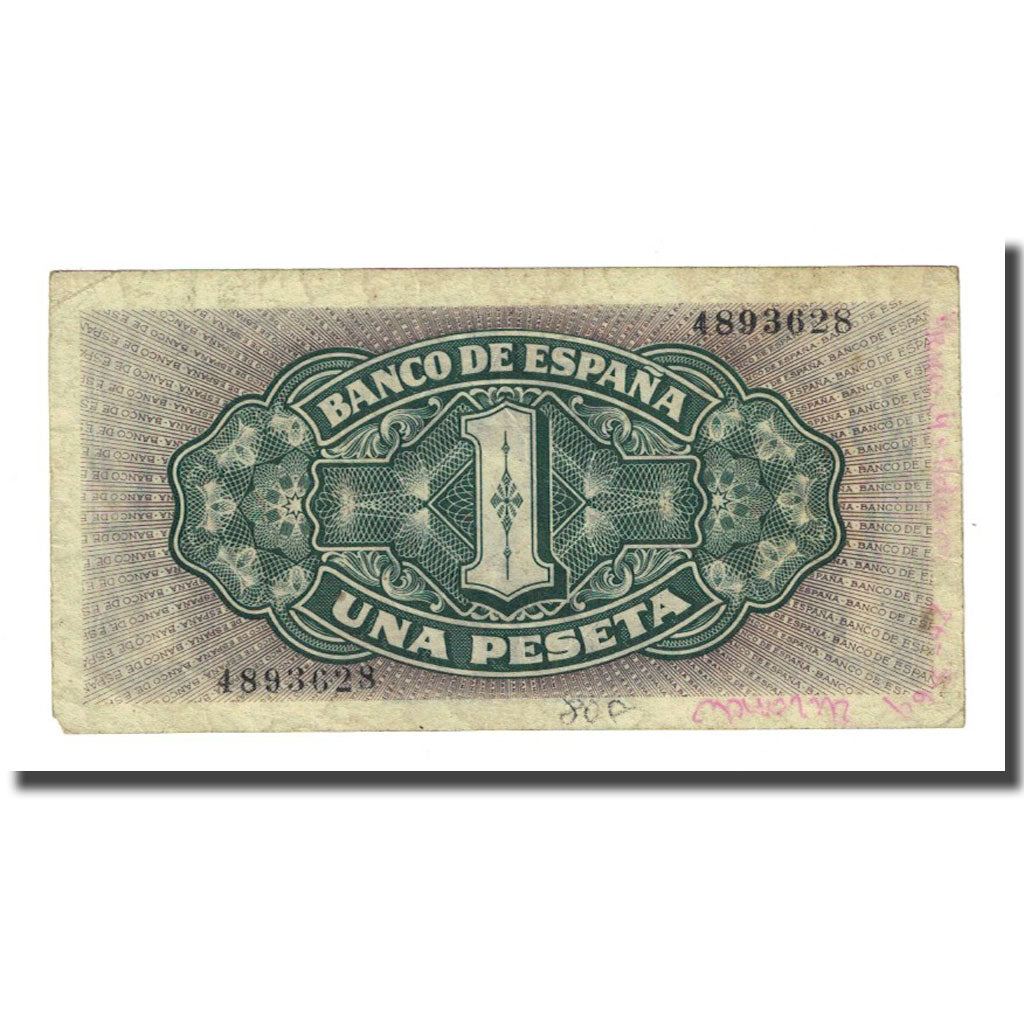 Banknote, Spain, 1 Peseta, 1940-09-04, KM:122a, F(12-15)