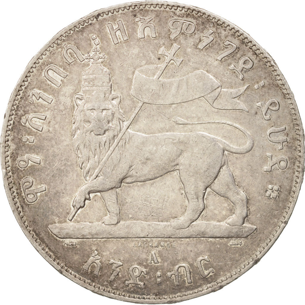 Ethiopia, Menelik II, Birr, 1889, EF(40-45), Silver, KM:5