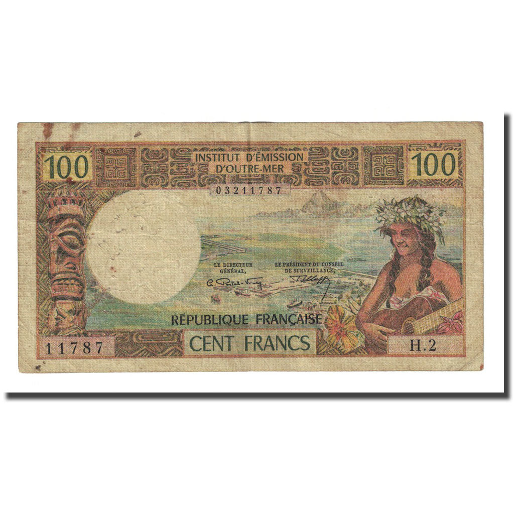 Banknote, Tahiti, 100 Francs, Undated (1973), KM:24b, F(12-15)
