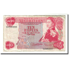 Banconote, Mauritius, 10 Rupees, Undated (1967), KM:31b, B+