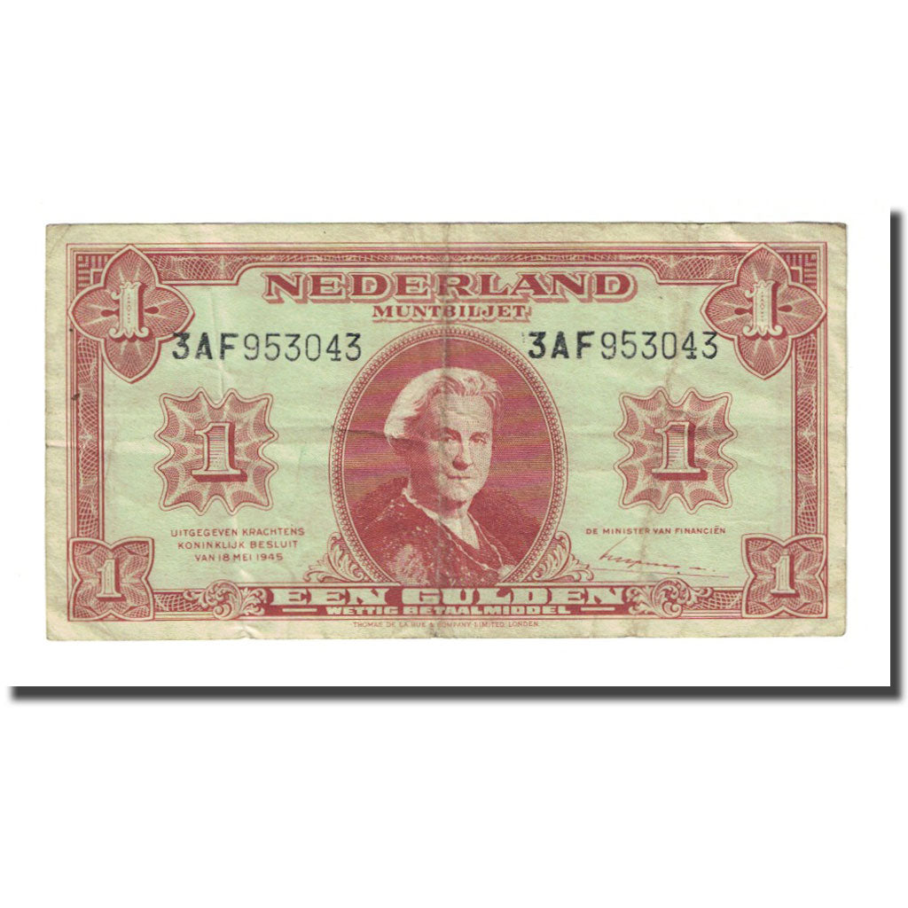 Banknote, Netherlands, 1 Gulden, 1945-05-18, KM:70, F(12-15)