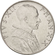 VATICAN CITY, Pius XII, 50 Lire, 1957, MS(63), Stainless Steel, KM:54.1