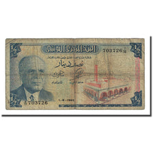 Banknote, Tunisia, 1/2 Dinar, 1965-06-01, KM:62a, F(12-15)