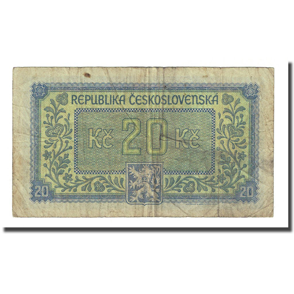 Banknote, Czechoslovakia, 20 Korun, undated (1945), KM:61a, VF(20-25)