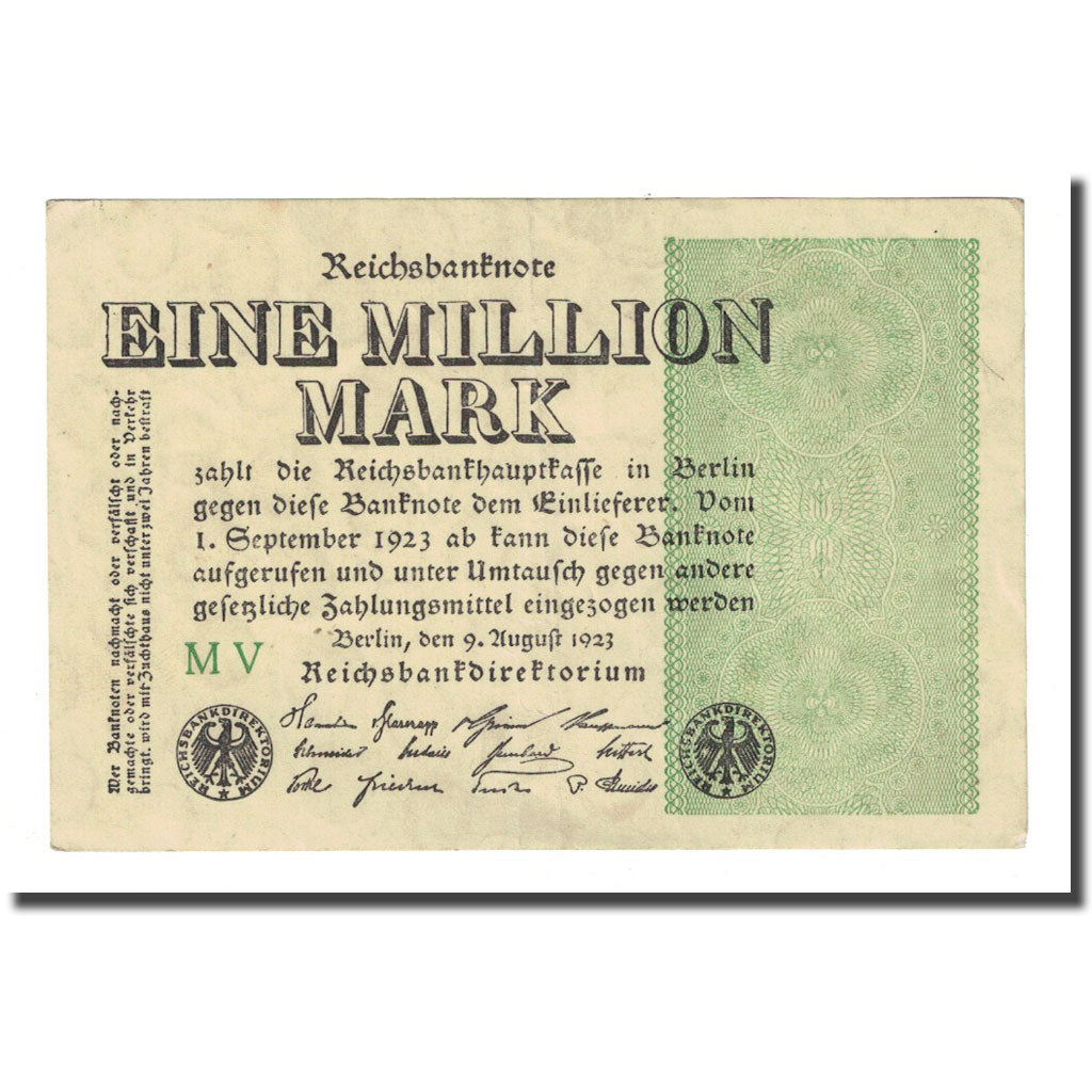 Banknote, Germany, 1 Million Mark, 1923-08-09, KM:101, EF(40-45)